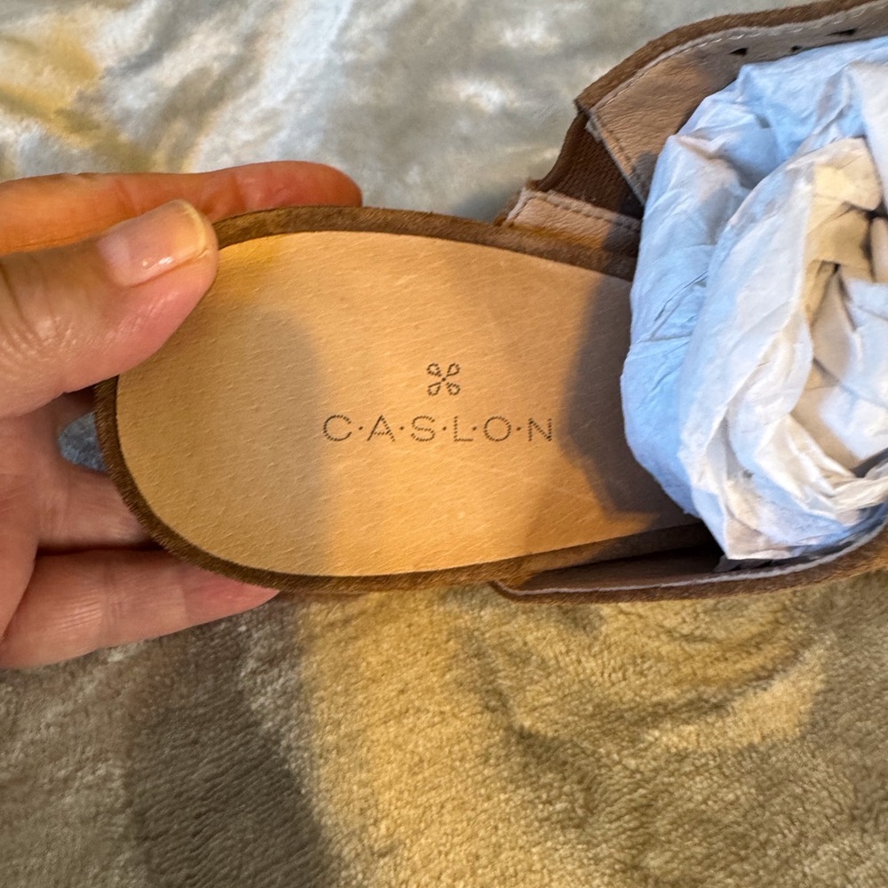 Caslon Brown Leather Perforated Mules. NWT - Picture 5 of 6